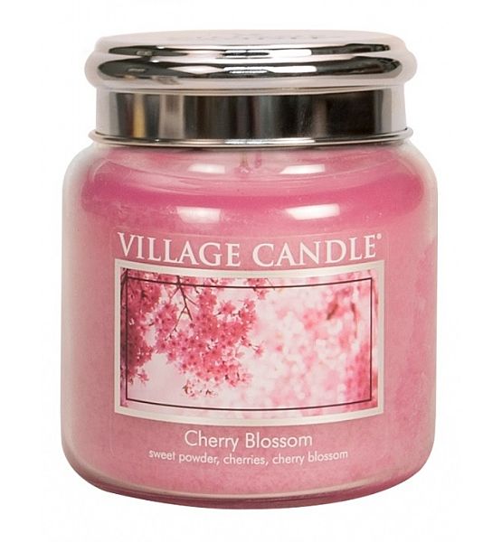 Village Candle Vonná svíčka ve skle Třešňový květ - Cherry Blossom střední - 390g/105 hodin