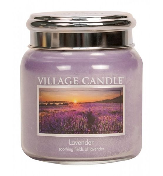 Village Candle Vonná svíčka ve skle Levandule - Lavender střední - 390g/105 hodin