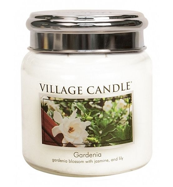 Village Candle Vonná svíčka ve skle Gardénie - Gardenia střední - 390g/105 hodin