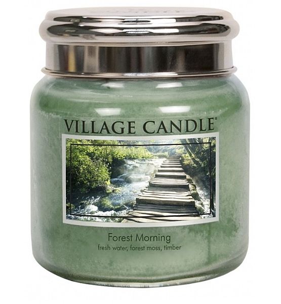 Village Candle Vonná svíčka ve skle Lesní Probuzení - Forest Morning střední - 390g/105 hodin