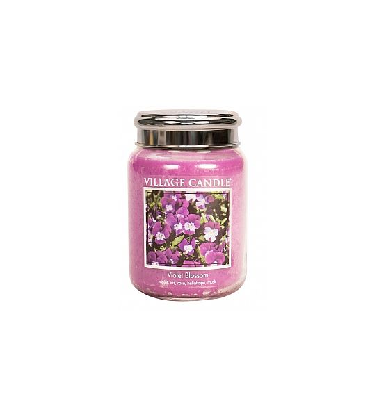 Village Candle Vonná svíčka ve skle Fialky - Violet Blossom velká - 602g/170 hodin