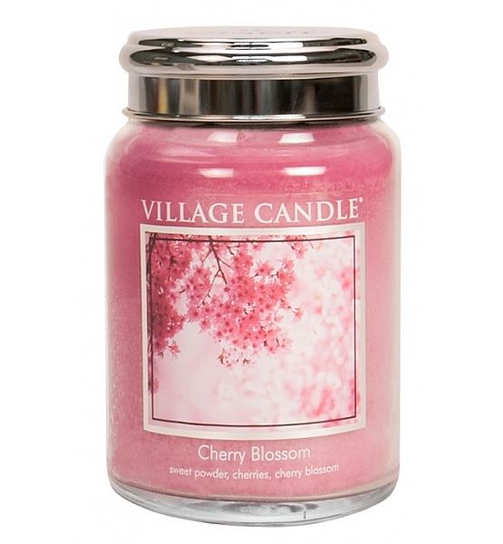 Village Candle Vonná svíčka ve skle Třešňový květ - Cherry Blossom velká - 602g/170 hodin
