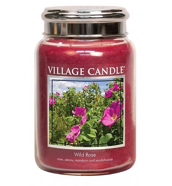 Village Candle Vonná svíčka ve skle Divoká růže - Wild Rose velká - 602g/170 hodin