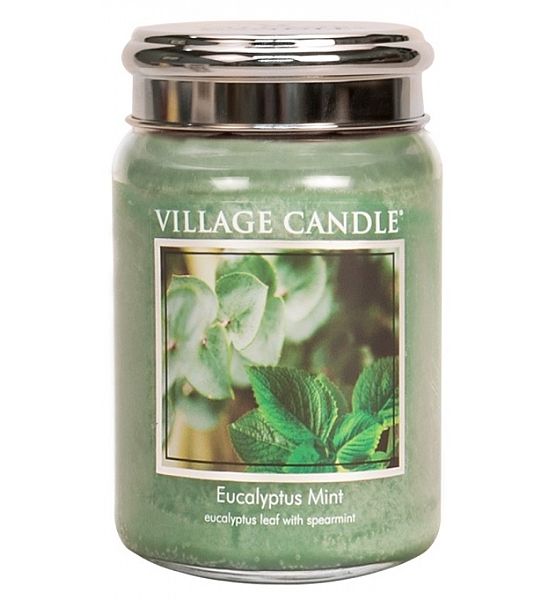 Village Candle Vonná svíčka ve skle Eukalyptus a máta - Eucalyptus mint velká - 602g/170 hodin