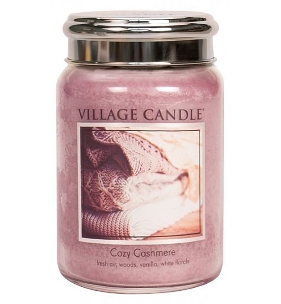 Village Candle Vonná svíčka ve skle Kašmírové pohlazení - Cozy Cashmere velká - 602g/170 hodin