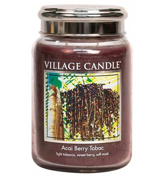 Village Candle Vonná svíčka ve skle Tabák a Plody Akai - Acai Berry Tobac velká - 602g/170 hodin