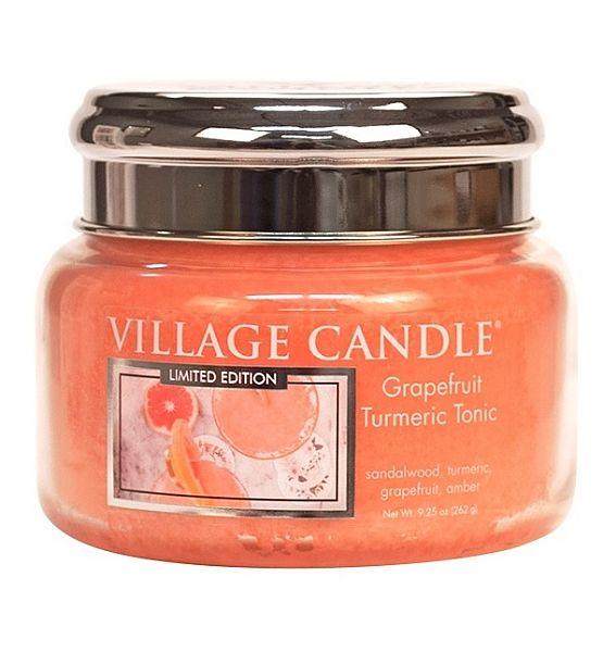 Village Candle Vonná svíčka ve skle Osvěžující Tonic - Grapefruit Turmeric Tonic malá - 262g/55 hodin