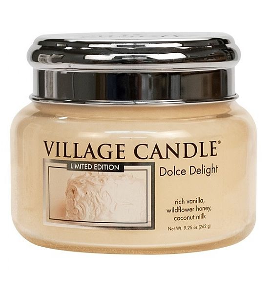 Village Candle Vonná svíčka ve skle Sametové Potěšení - Dolce Delight malá - 262g/55 hodin