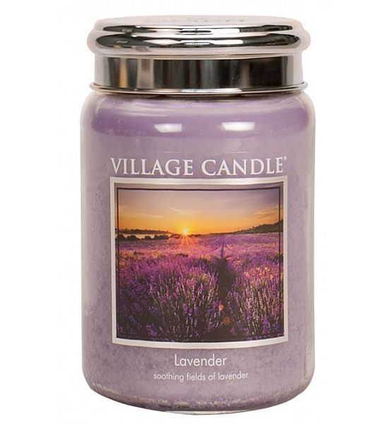 Village Candle Vonná svíčka ve skle Levandule - Lavender velká - 602g/170 hodin