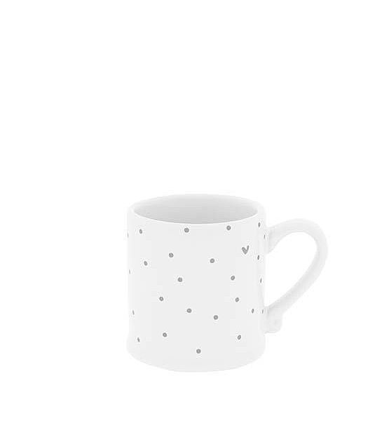 Hrníček na espresso Bastion Collections bílý s šedými tečkami keramika 5,5x5cm 80ml