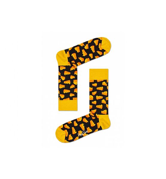 Žluto-černé ponožky Happy Socks se sýrem M-L (41-46)