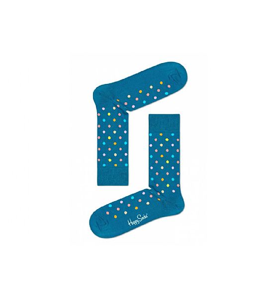 Modré ponožky Happy Socks s barevnými puntíky, S-M (436-40)