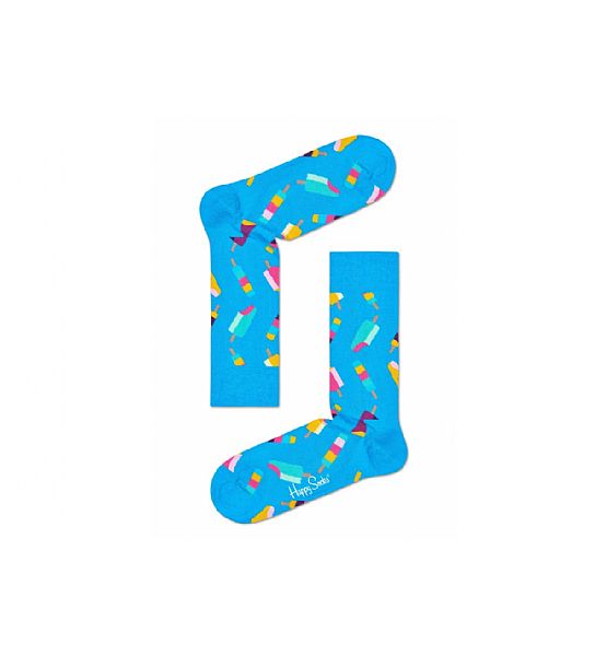 Modré ponožky Happy Sokcs s barevnými zmrzlinami, M-L (41-46)