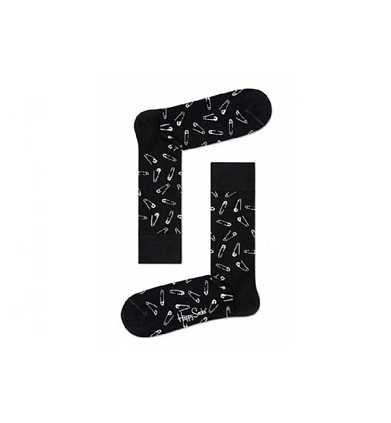Černé ponožky Happy Socks se spínacími špendlíky, M-L (41-46)