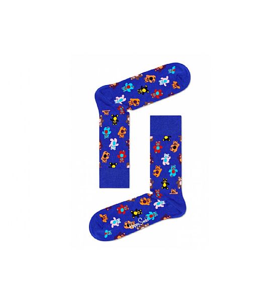 Modré ponožky Happy Socks s medvídky, S-M (36-40)