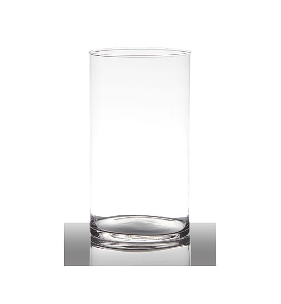Skleněná váza Hakbijl Glass válec čirá 25x14cm