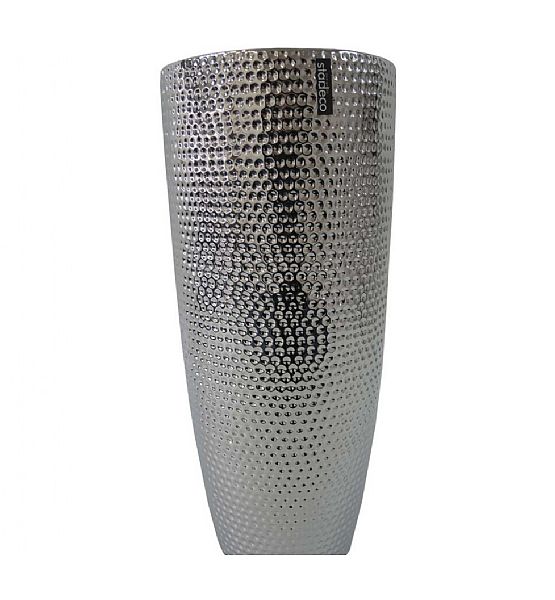 Váza Stardeco keramika stříbrná 48,5x21 cm