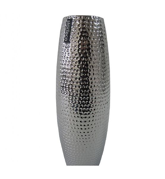 Váza Stardeco keramika stříbrná 33x12 cm