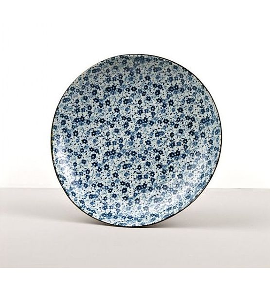 Kulatý talíř Made in Japan Blue Daisy 23 cm, keramika, handmade