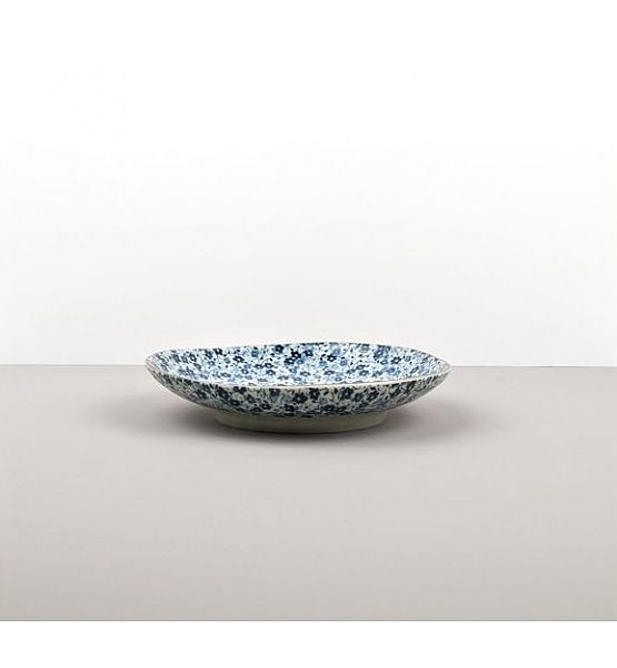 Přílohový talíř s nepravidelným okrajem Made in Japan Blue Daisy 19 cm, keramika, handmade