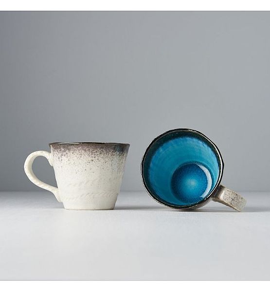 Hrnek s uchem Made in Japan SKY BLUE, keramika, handmade 8,5x8cm 250ml