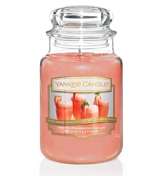 Vonná svíčka Yankee Candle White strawberry Bellini classic velký 623g/150Hhod