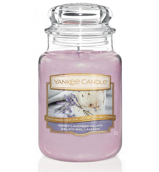 Vonná svíčka Yankee Candle Honey Lavender Gelato classic velký 623g/150Hhod