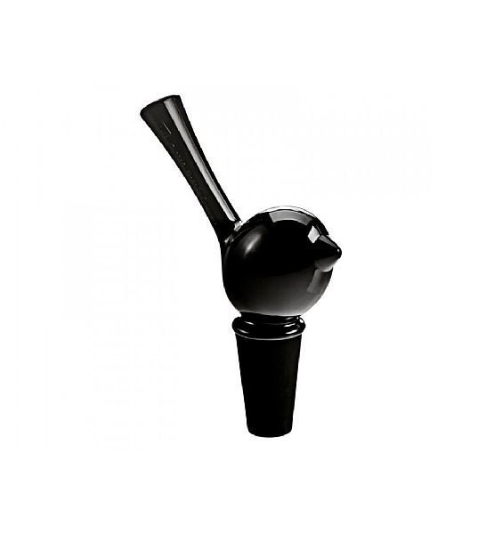 Zátka na víno Koziol ptáček černý plast 3,2x7,3x10,7 cm