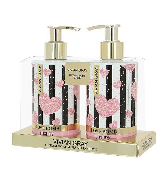 Tekuté mýdlo + tělové mléko Vivian Gray Love Bomb 2x250ml