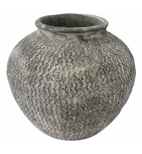 Keramická váza šedá malá Stardeco 28,5x31 cm