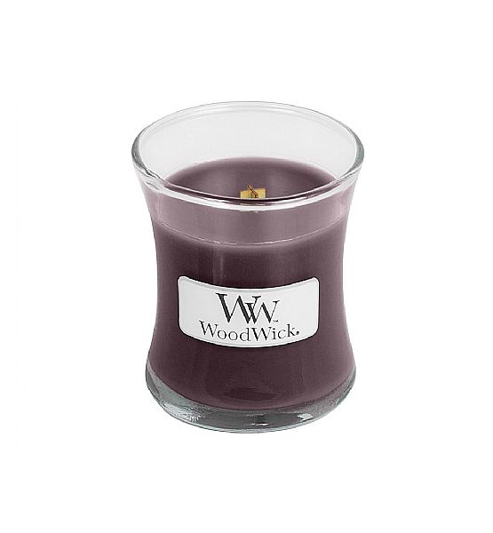 Vonná svíčka WoodWick - Black plum cognac  85g/20 - 30 hod