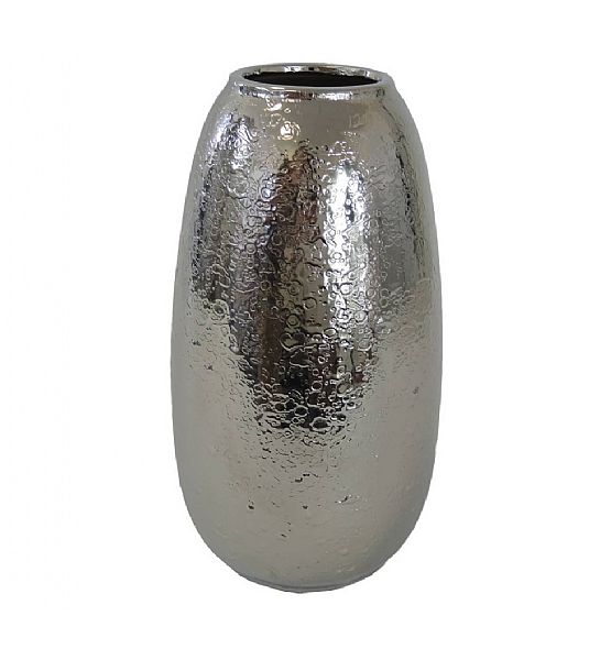 Keramická váza Stardeco stříbrná 26x13cm