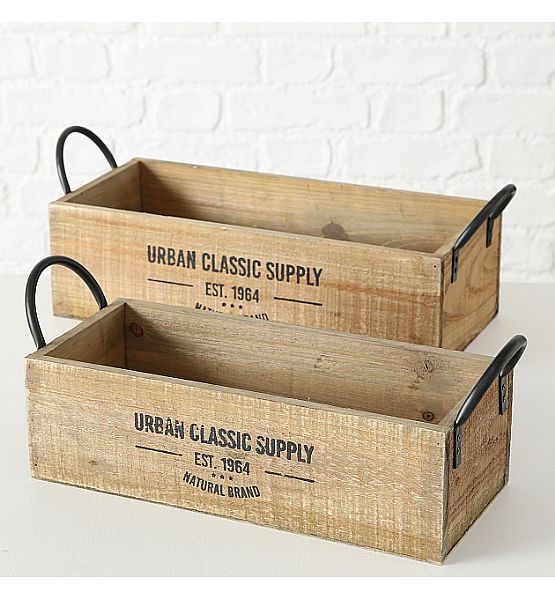 Dřevěný box Supply Boltze,  35x15 cm, výška 11 cm (16cm), dřevo jedle (cena za ks)
