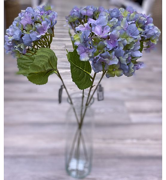 Umělá květina hortensie Silk-Ka, délka 58 cm, modrá