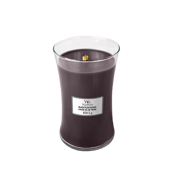Vonná svíčka WoodWick - Black Plum Cognac 609g/110 - 120 hod