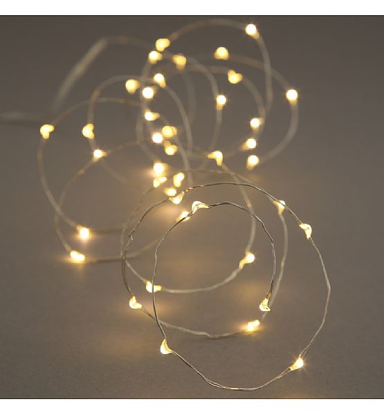 Vánoční LED světla na drátku, 40 led žárovek, 205 cm, na tužkové baterie