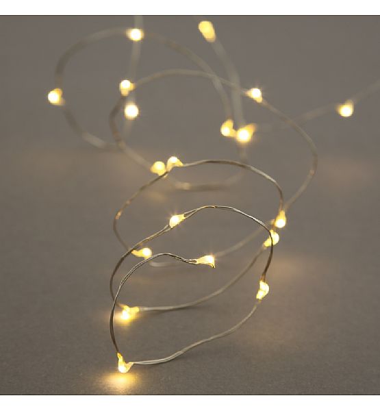 Vánoční LED světla na drátku, 20 led žárovek, 105 cm, na tužkové baterie