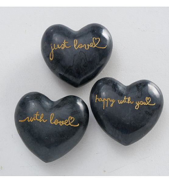 Dekorační srdce Lovana Boltze, výška 8 cm, šířka 3 cm, materiál kámen (cena za ks)