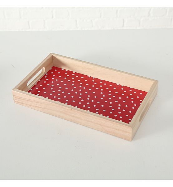 Dřevěný servírovací podnos Lola Boltze, 30x18 cm (cena za ks)
