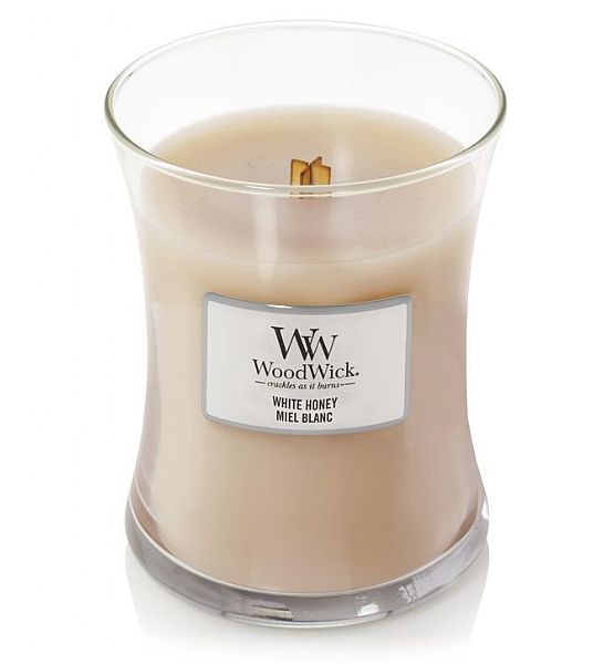 Vonná svíčka WoodWick - White Honey 275g/55 - 65 hod