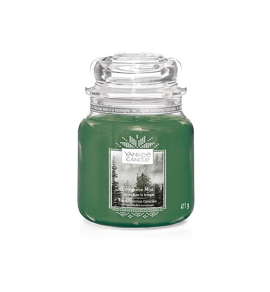 Vonná svíčka Yankee Candle Evergreen Mist classic střední 411g/90hod