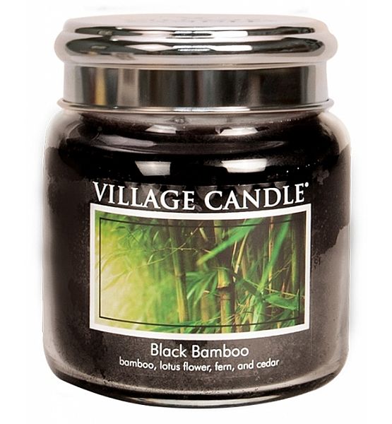 Vonná svíčka Village Candle, Bambus - Black Bamboo, střední - 390g/105 hodin