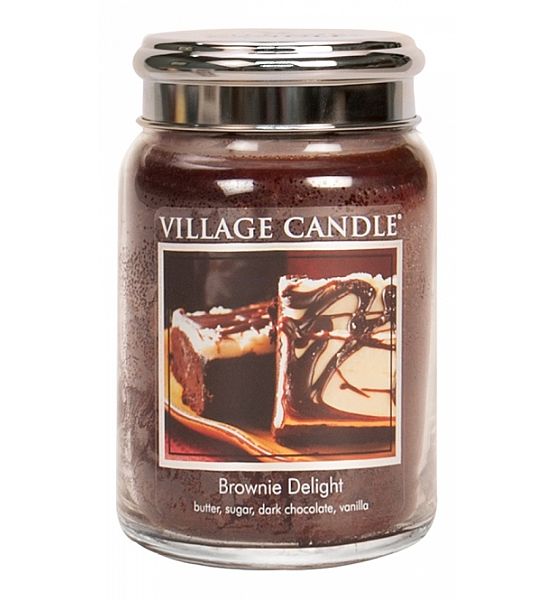 Village Candle Vonná svíčka ve skle, Čokoládový dortík - Brownies Delight - 602g/170 hodin