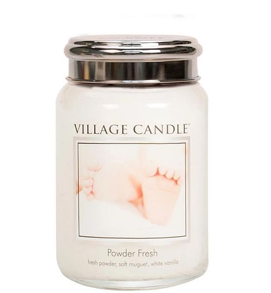 Vonná svíčka Village Candle velká - Pudrová svěžest 602g/170 hodin