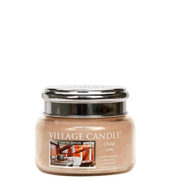 Vonná svíčka Village Candle, Mléčná chata - Chalet Latte, malá - 262g/55 hodin