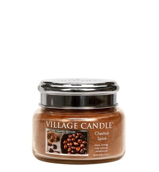 Village Candle Vonná svíčka ve skle, Chestnut Spice, malá - 262g/55 hodin