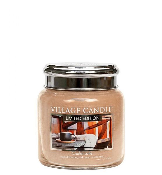 Vonná svíčka Village Candle, Mléčná chata - Chalet Latte, střední - 390g/105 hodin