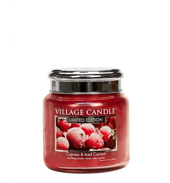 Village Candle Vonná svíčka ve skle, Cypress & IcedCurrant, střední - 390g/105 hodin
