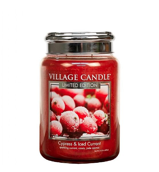 Village Candle Vonná svíčka ve skle, Cypress & IcedCurrant - 602g/170 hodin