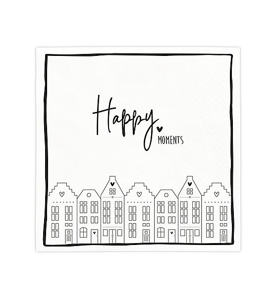 Papírové ubrosuky Bastion Collections Happy moments 16,5x16,5cm, SET 20 Ks